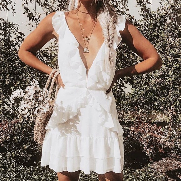 queen b ruffle skater dress